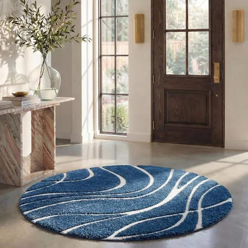 Vista 33 de Safavieh Florida Shag Collection - Alfombra de área de 2 x 3 pies, color crema/beige, diseño geométrico, felpa de 1.2 pulgadas de grosor, ideal