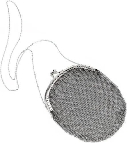 Vista 14 de Bolso de malla vintage para noche, bolso de mano antiguo para baile de graduación, cóctel, fiesta, fiesta brillante
