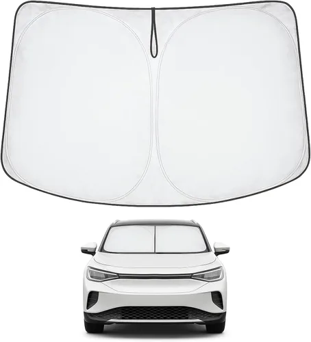 Vista 63 de Proadsy Parasol para parabrisas Rivian R1S 2022-2025 2026 de 4 capas plegable, protector de parasol frontal que bloquea los rayos UV, mantiene