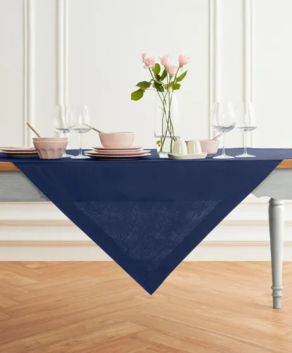 Vista 10 de Solino Home Mantel de lino de algodón, cuadrado negro, Dru 52 x 52 pulgadas