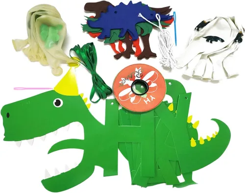 Vista 6 de Cartel de feliz cumpleaños con temática de dinosaurio, decoración de fiesta, juego de suministros de fiesta del mundo jurásico para fiestas