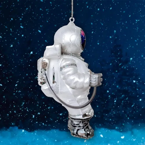 Vista 4 de Adorno navideño de cristal de astronauta