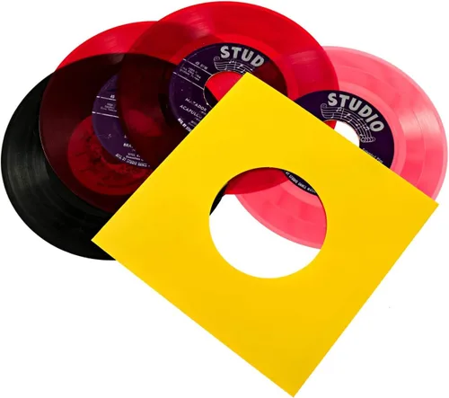 Vista 3 de Fundas para discos de vinilo de 45 rpm – 7 pulgadas, protección sin ácidos, cubiertas de papel multicolor para discos individuales de 7 pulgadas