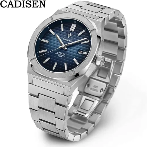 Vista 3 de CADISEN Los hombres del diseño relojes mecánicos automáticos 100M impermeable marca reloj de pulsera de lujo