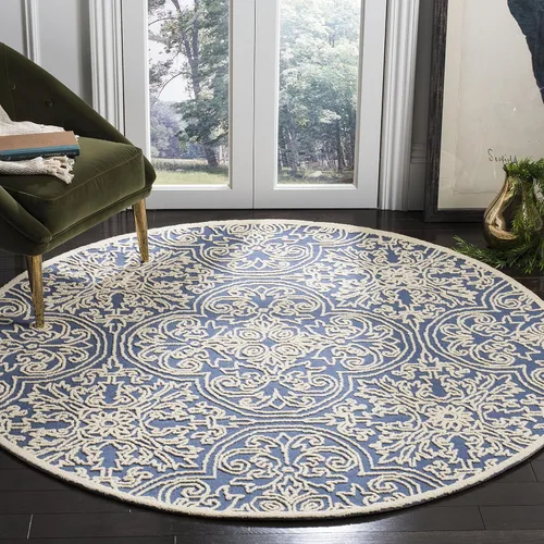 Vista 18 de SAFAVIEH Trace Collection - Alfombra decorativa de 2 x 3 pies, color marfil, lana hecha a mano, ideal para zonas de alto tráfico en entrada, sala