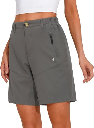Vista 8 de Little Donkey Andy - Shorts elásticos de secado rápido para mujer, para senderismo, campamento y viajes A1 negro