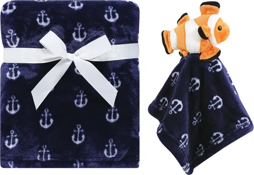 Vista 8 de Hudson Baby Manta unisex de felpa para bebé con manta de seguridad, azul, talla única (paquete de 2)