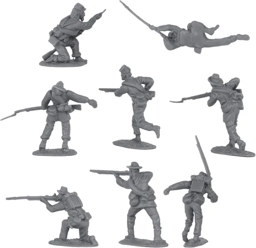Vista 7 de BMC CTS American Civil War Plastic Army Men - 32 figuras de soldado azul y gris