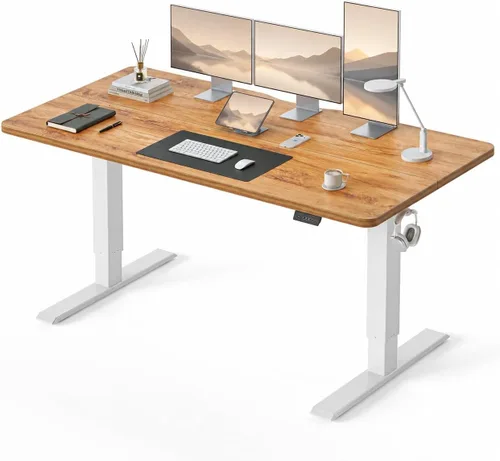 Vista 10 de CubiCubi Escritorio eléctrico grande de pie de 48 x 30 pulgadas, escritorio Negro