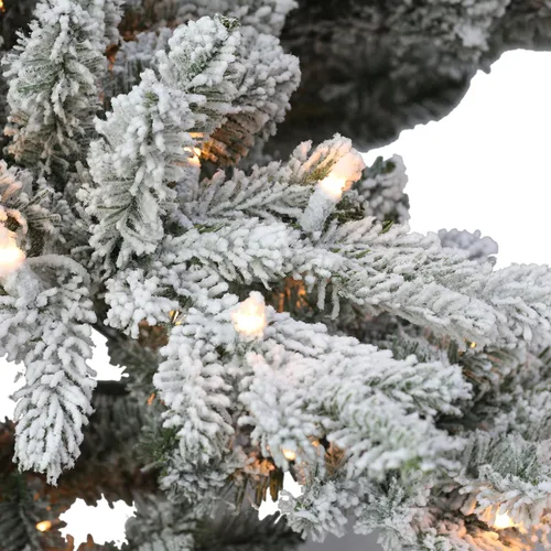 Vista 4 de Puleo International - Árbol de abeto artificial de Utah preiluminado de 6.5 pies, 1473 puntas, 250 luces transparentes