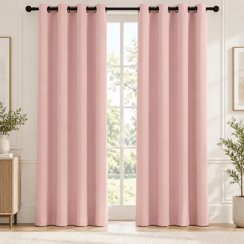 Vista 43 de Deconovo Cortinas 100% opacas de 84 pulgadas de largo para dormitorio con Gris ceniza