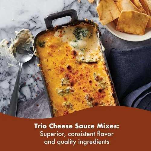 Vista 4 de Trio Mezcla de salsa de queso, macarrones con queso, salsa de queso pretzel, rica y aterciopelada, bolsa de 32 onzas