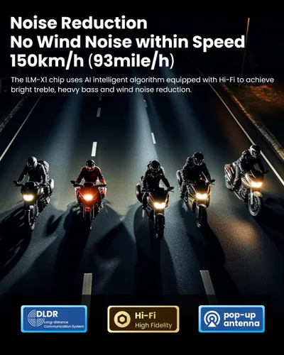Vista 7 de ILM Casco de motocicleta de cara completa DOT ECE Powersports (negro mate, XL) y auriculares Bluetooth con sistema de alta fidelidad