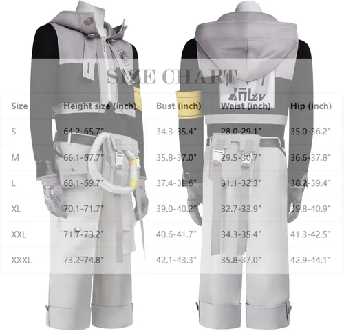 Vista 8 de Gachiakuta Rudo - Disfraz completo de cosplay con accesorios, uniforme gris con capucha para Halloween