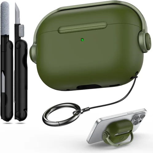 Vista 41 de R-fun Funda para AirPods Pro 3, diseño de consola de juegos de silicona para Apple AirPods Pro de 3ª generación (cable USB-C), con kit limpiador
