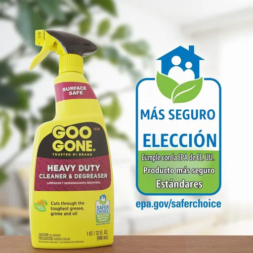 Vista 6 de Goo Gone Spray limpiador y desengrasante resistente con toalla de limpieza de microfibra, corta a través de grasa, aceite y mugre resistentes, 32