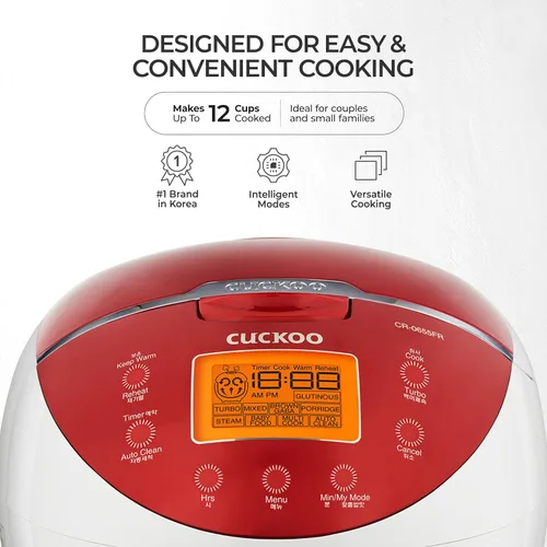 Vista 2 de CUCKOO Arrocera Micom de 6 tazas (sin cocinar) / 12 tazas (cocidas), arrocera con lógica difusa con temporizador de retardo y ajuste