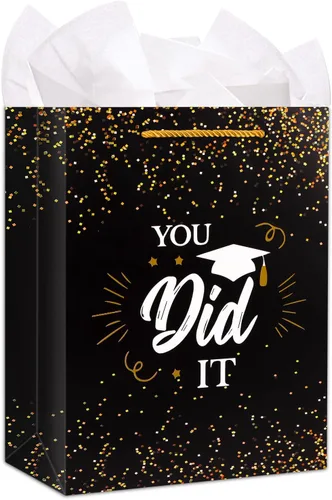 Vista 9 de PETCEE Bolsa de regalo de graduación para enfermeras, bolsa de regalo de felicitaciones para enfermeras con papel de seda para ella, regalos