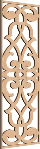 Vista 155 de 9 3/8"W x 24 3/8"H x 1/4"T Bellaire Decorativos Paneles de pared de madera calado, abedul
