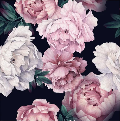 Vista 7 de Blooming Wall PS040 - Papel pintado autoadhesivo autoadhesivo de peonía fresca y rosa extraíble para despegar y pegar