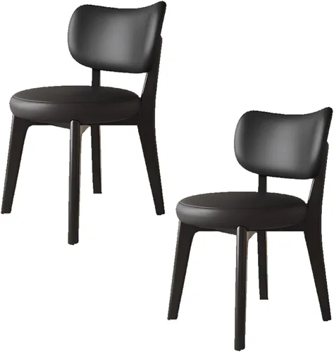 Vista 34 de Juego de sillas de comedor de madera de 1/2/4, sillas de cocina con respaldo curvo, silla de vestíbulo, silla de comedor tapizada, silla de comedor