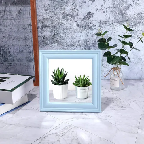 Vista 3 de Hojas de espejo flexibles autoadhesivas, no de vidrio, azulejos adhesivos para decoración de pared del hogar (10 piezas, 6 x 6 pulgadas)