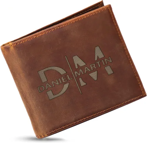 Vista 10 de Billeteras de cuero personalizadas para él, novio, marido, hombre, hijo, billetera plegable grabada para hombres, billeteras, regalo de hombre