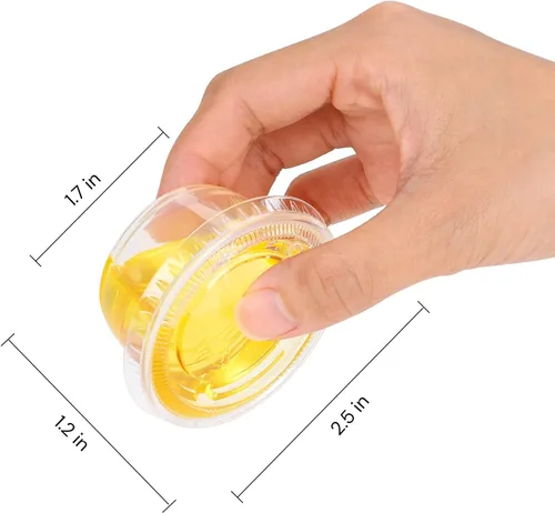 Vista 9 de EDI recipientes de plástico transparentes descartables con tapa, 2 onza, Transparente