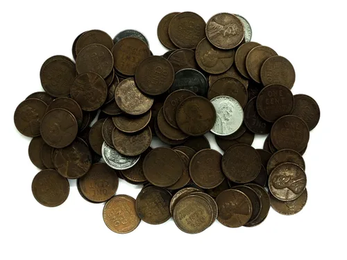 Vista 2 de 1 P, D, S Colección de 100 centavos de trigo de varios años + Bono de 10 monedas circuladas