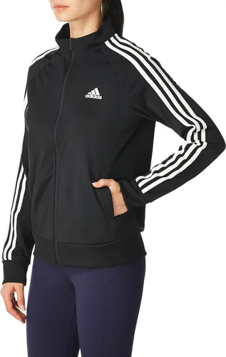 Vista 3 de adidas Top de pista delgada de 3 rayas Essentials para mujer Negro