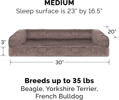 Vista 2 de Furhaven Cama para perro de espuma viscoelástica para perros medianos y pequeños con cojines extraíbles y funda lavable, para perros de hasta 35