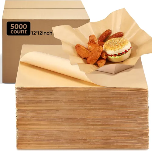 Vista 9 de Sieral - 5000 hojas de papel a cuadros de 12 x 12 pulgadas, forros para cestas de alimentos y papeles de cera para envolver sándwiches, resistentes