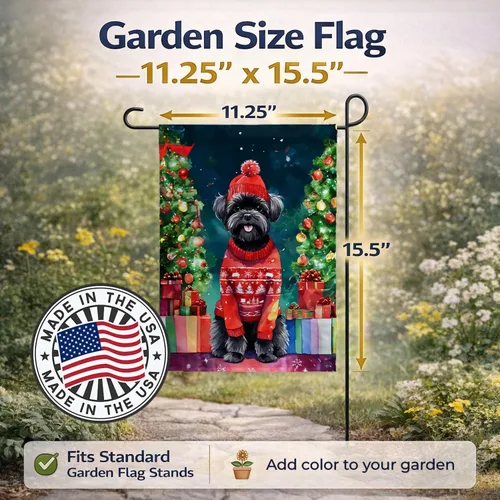 Vista 3 de Caroline's Treasures DAC3321GF Bandera de Jardín Navideña de Affenpinscher Bandera de Buzón Bandera Decorativa de Patio Banner Exterior Arte