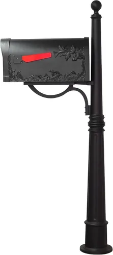 Vista 5 de SCB-1005_SPK600-BLK - Buzón de colibrí con poste de aluminio, color negro