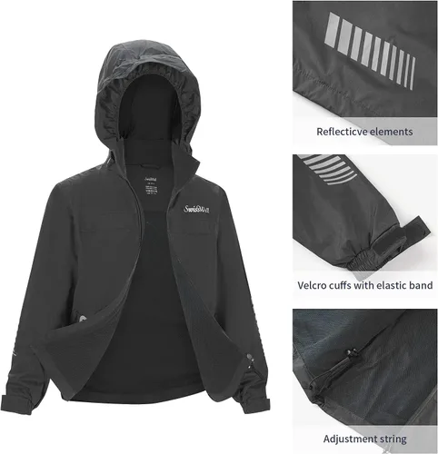 Vista 3 de Impermeable con gorro para niños (chamarra y pantalón) SWISSWELL
