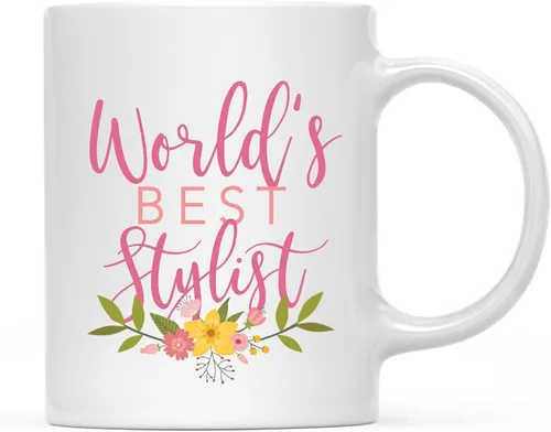Vista 110 de Andaz Press Taza de café de 11 oz, regalo de broma de la mejor abbuela del mundo, diseño floral, paquete de 1