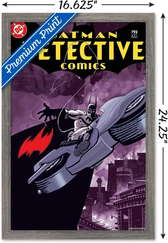 Vista 3 de Trends International DC Comics Batman - Póster de Batman Detective Comics #792, 22.4 pulgadas de largo x 14.7 W, versión enmarcada de madera