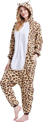 Vista 2 de Pijama mameluco para adultos, disfraz unisex de animales de Halloween, ropa de dormir para hombres y mujeres, traje de cosplay cómodo y divertido