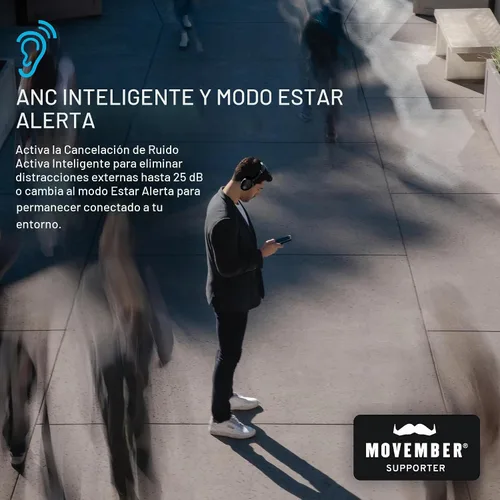 Vista 3 de JLab JBuds Lux ANC, auriculares para colocar sobre la oreja, cancelación activa de ruido, Bluetooth, grafito (paquete de 2)
