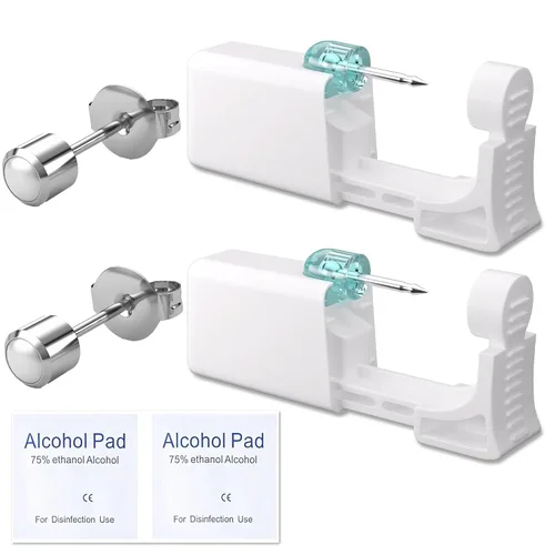 Vista 14 de Kit de perforación de orejas YINPAD - Pistola de perforación desechable cargada previamente con clavos de diferentes estilos de 5MM, kit