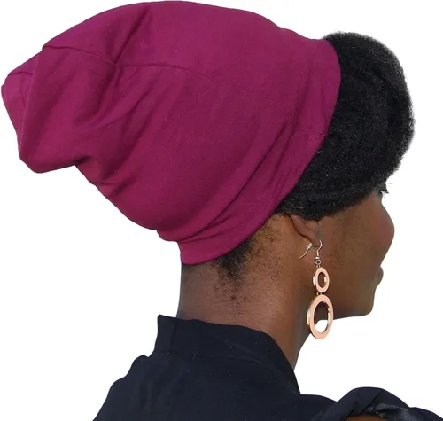 Vista 3 de Gorro de lana con forro de raso suave para mujer