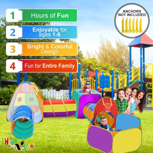 Vista 4 de Regalo para niños pequeños y niñas, piscina de pelotas, carpa de juego y túneles para niños, el mejor regalo de cumpleaños para niños de 3, 4 y 5