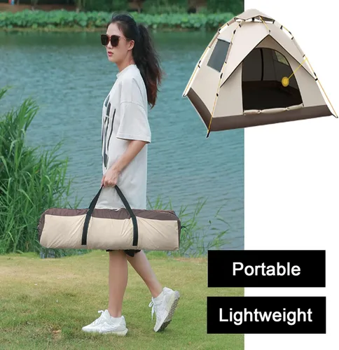 Vista 3 de Generic 2-4 Person Camping Dome Tent, Waterproof Windproof,Portable Tent Bag,Automatic Pop Up Camping Tent with 2 Doors and 2 Mesh