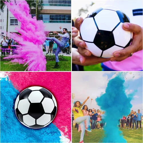 Vista 8 de Balón de fútbol de revelación de género con polvo rosa y azul