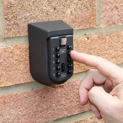 Vista 6 de Caja de bloqueo de llave de 10 dígitos, caja fuerte para colgar en la pared
