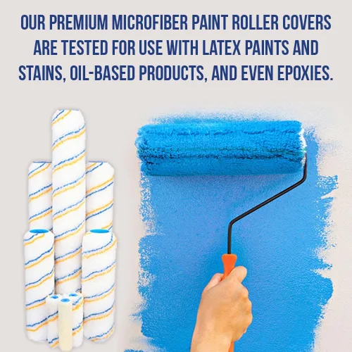 Vista 7 de Fundas para rodillos de pintura profesionales True Blue de 18 pulgadas, 18 pulgadas, mejores para todos los tipos de superficies de pintura, paquete