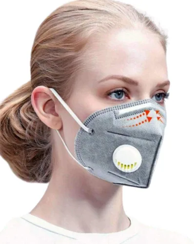 Vista 9 de SpellLash Mascarilla facial con válvula de respiración, paquete de 5 Mascarilla transpirable gris para mujeres y hombres antiirritante