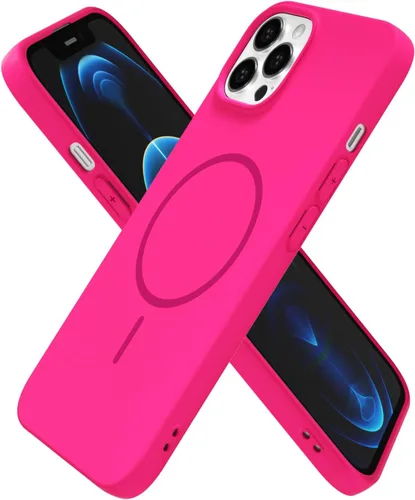 Vista 236 de Oakxco Funda de Silicona Mag Safe para iPhone 12 Pro Max, Funda Magnética Delgada y Fina Compatible con Carga Inalámbrica MagSafe, Bonita Funda