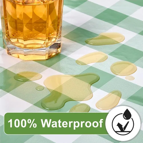 Vista 5 de Funda de mesa de picnic con fundas de banco, 17.64 oz/m², reutilizable, de vinilo resistente, mantel de picnic impermeable con funda de transporte