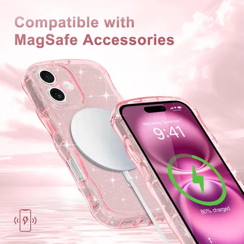 Vista 268 de Pepmune Funda magnética para iPhone 17 Pro Max, color rosa